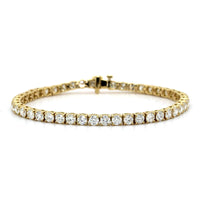 18K Yellow Gold 4 Prong Diamond Tennis Bracelet