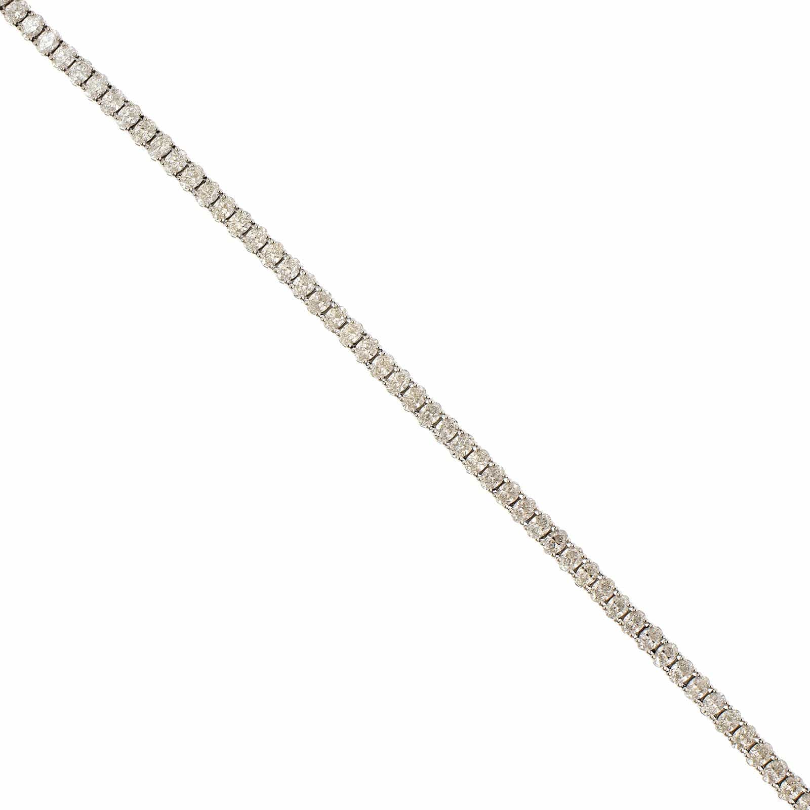 18K White Gold Oval Diamond Tennis Bracelet