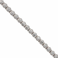 18K White Gold Bezel Set Diamond Tennis Bracelet