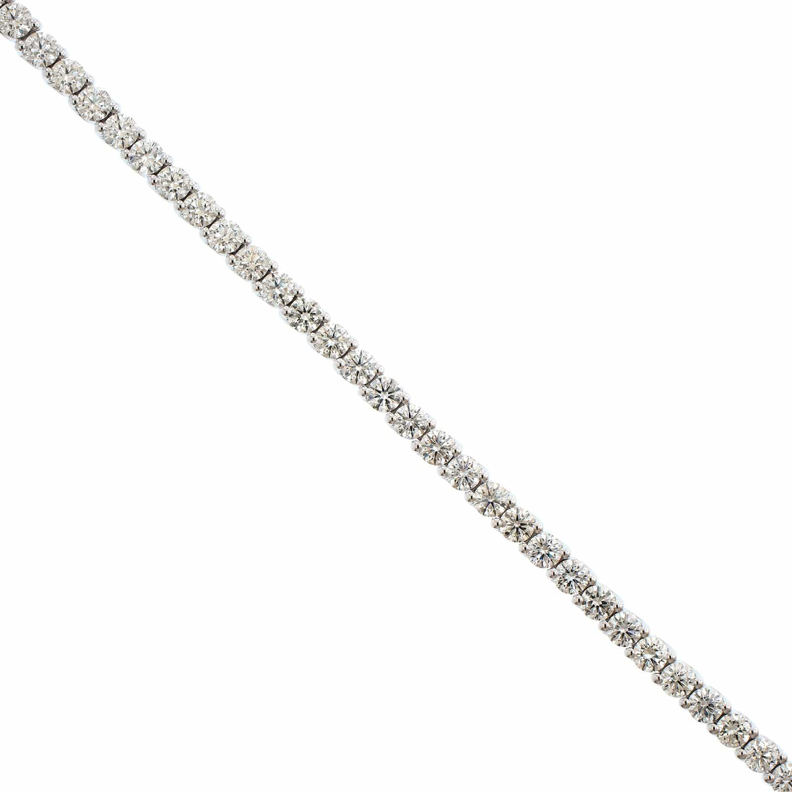 18K White Gold Shared Prong Diamond Tennis Bracelet