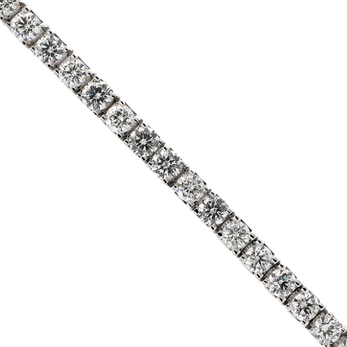 14K White Gold Round Diamond Tennis Bracelet