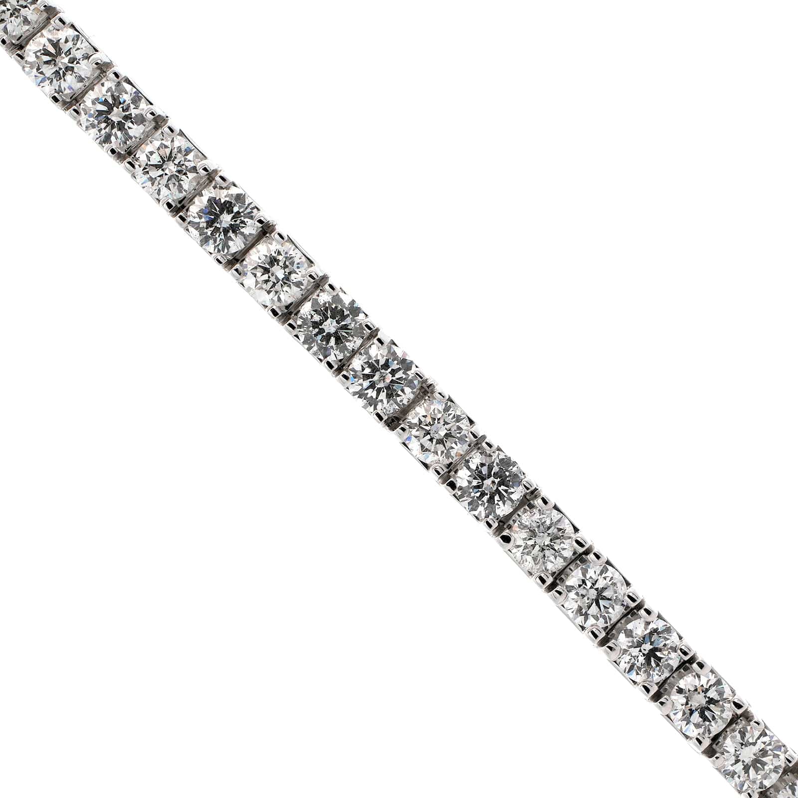 14K White Gold Round Diamond Tennis Bracelet