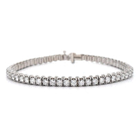 18K White Gold Prong Set Diamond Tennis Bracelet