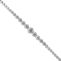 18K White Gold Graduated Hexagonal Diamond Tennis Bracelet