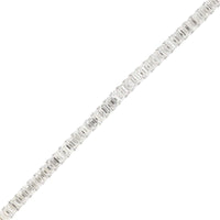 18K White Gold Emerald Cut Diamond Tennis Bracelet