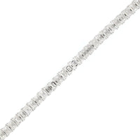 18K White Gold 4 Prong Emerald Cut Diamond Tennis Bracelet