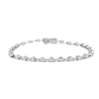18K White Gold Marquise Cut Diamond Tennis Bracelet