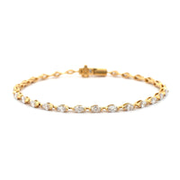 18K Yellow Gold Marquise Cut Diamond Tennis Bracelet