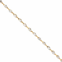 18K Yellow Gold Marquise Cut Diamond Tennis Bracelet