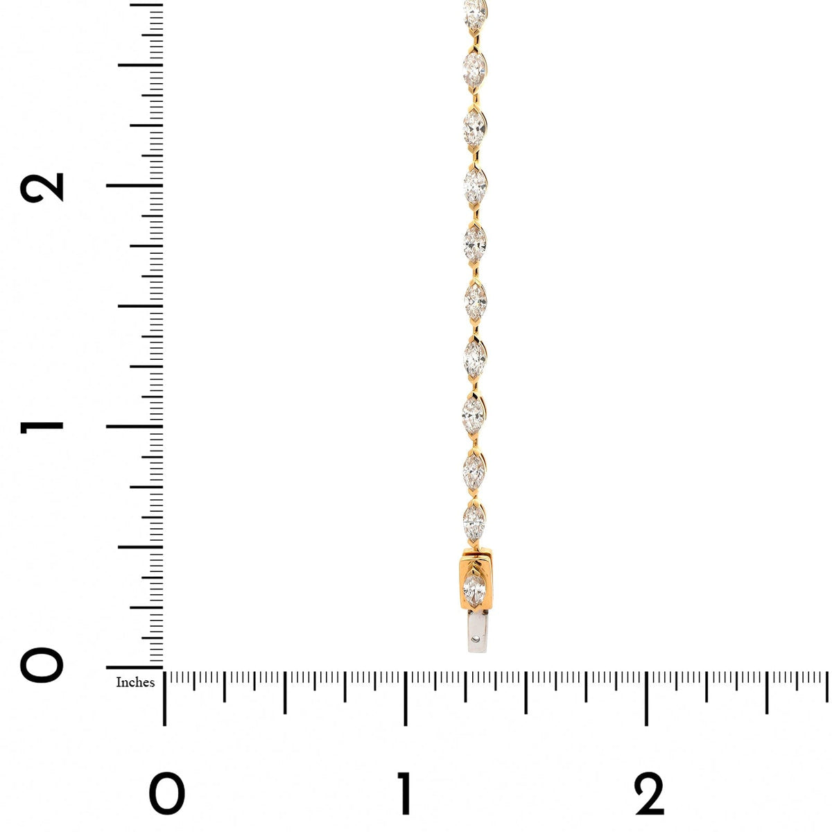 18K Yellow Gold Marquise Cut Diamond Tennis Bracelet