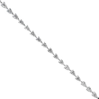 18K White Gold Pear Shaped Diamond Tennis Bracelet