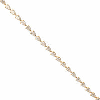 18K Yellow Gold Pear Shaped Diamond Tennis Bracelet