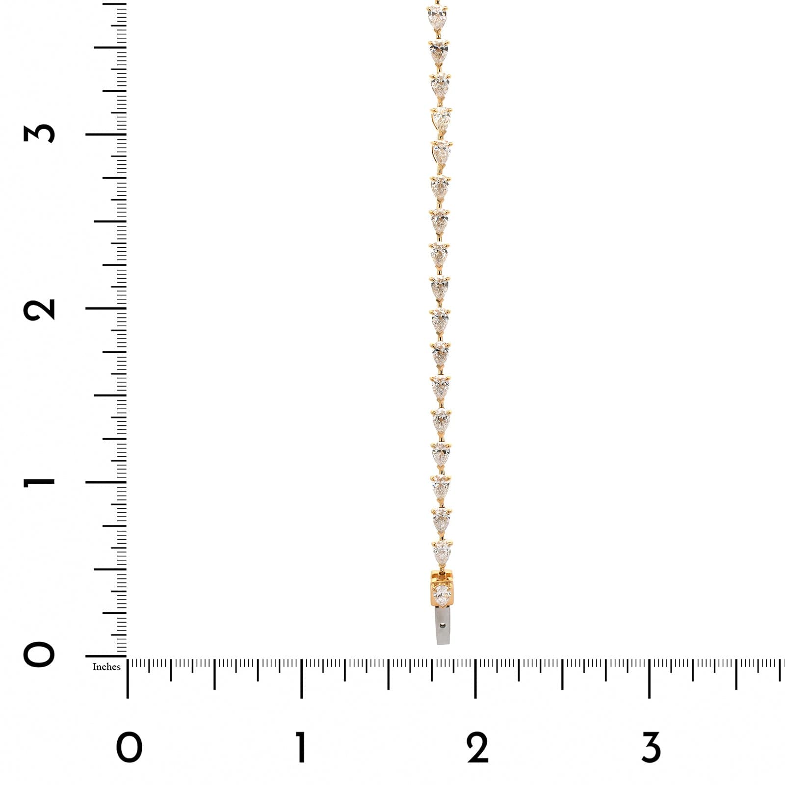 18K Yellow Gold Pear Shaped Diamond Tennis Bracelet
