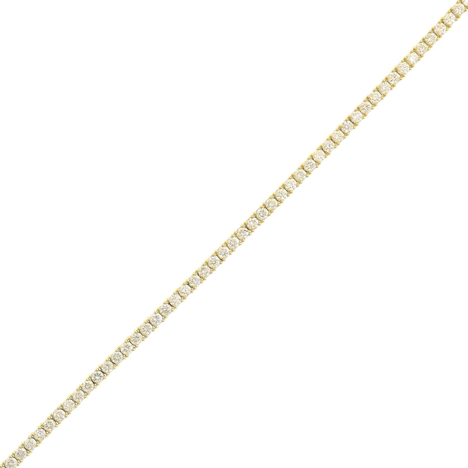 18K Yellow Gold Diamond Tennis Bracelet