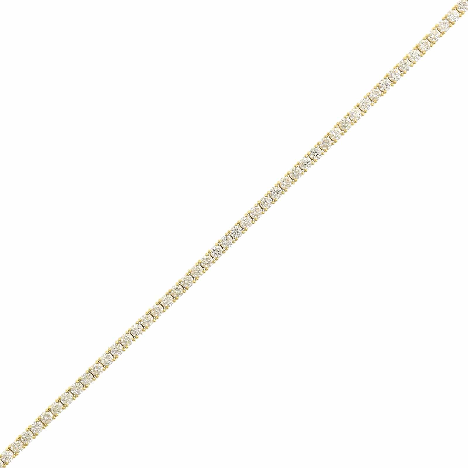 18K Yellow Gold Diamond Tennis Bracelet