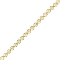 18K Yellow Gold Bezel Set Round Diamond Tennis Bracelet