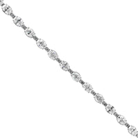 18K White Gold Round and Oval Diamond Tennis Bracelet