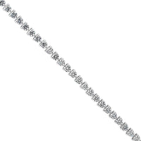 18K White Gold Three Prong Round Diamond Tennis Bracelet