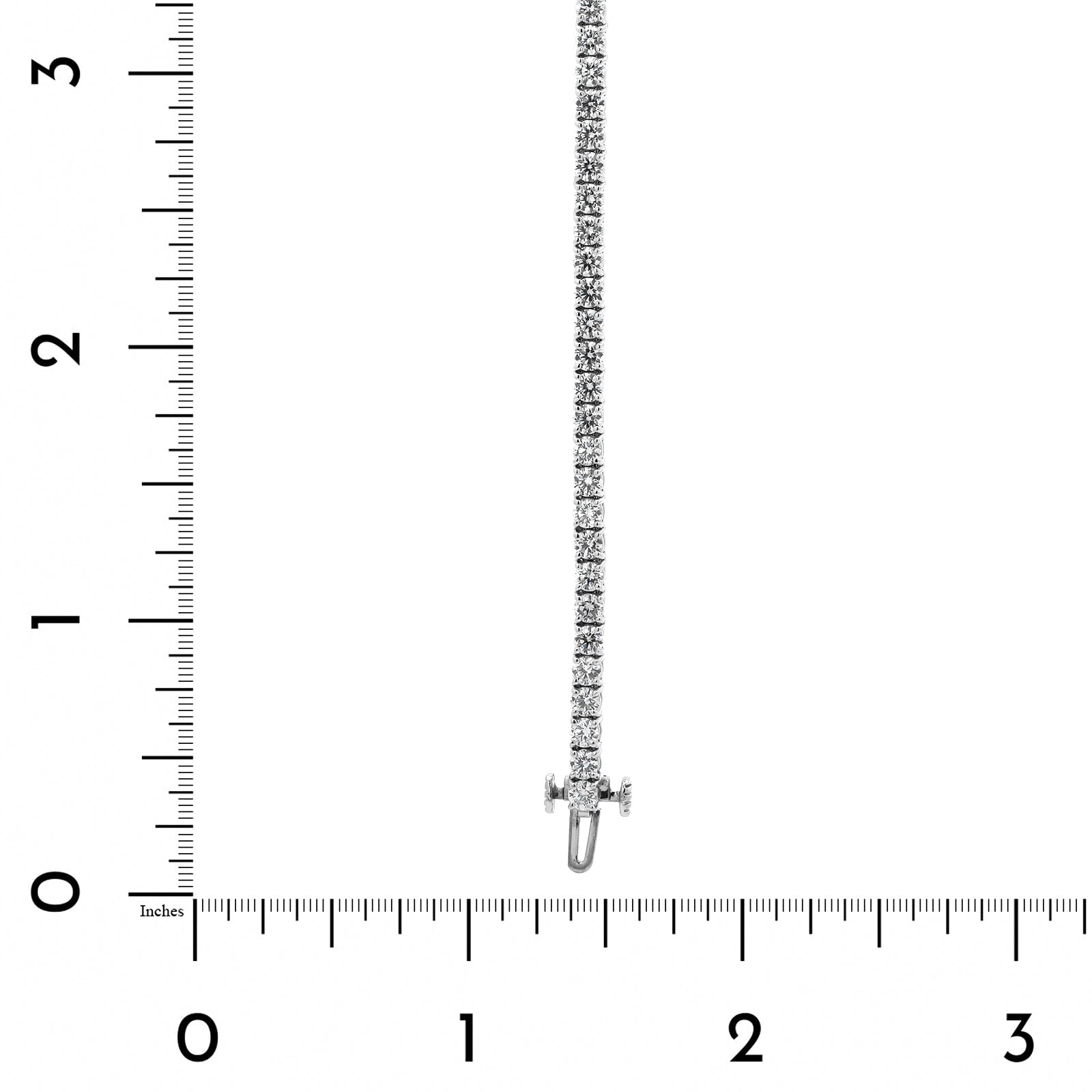 18K White Gold Four Prong Round Diamond Tennis Bracelet