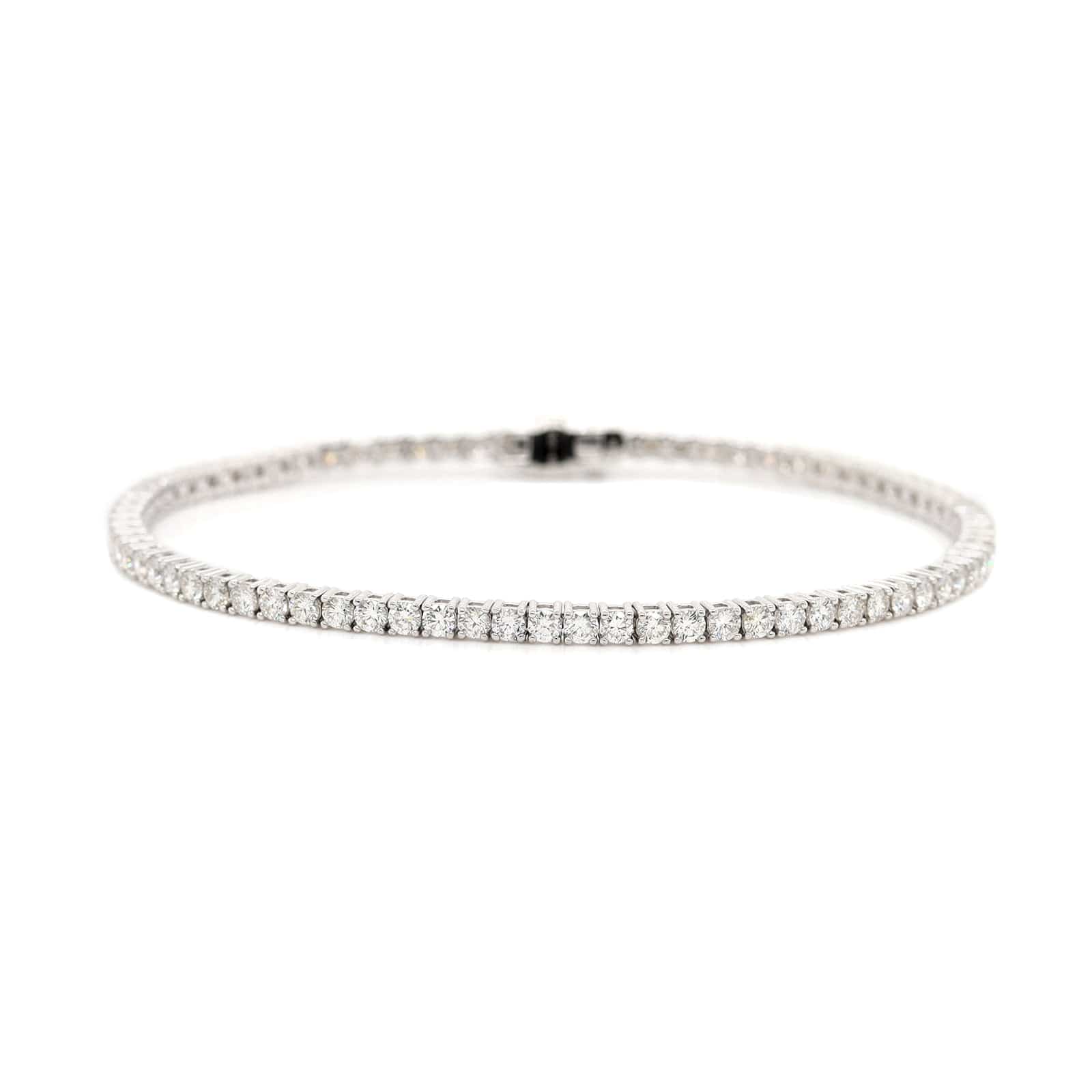 18K White Gold 4 Prong Diamond Tennis Bracelet