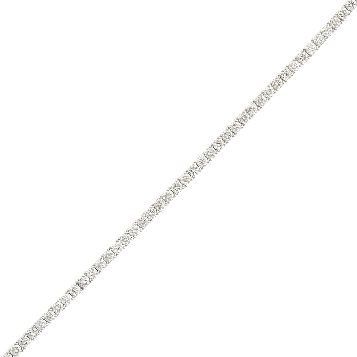 18K White Gold 4 Prong Diamond Tennis Bracelet