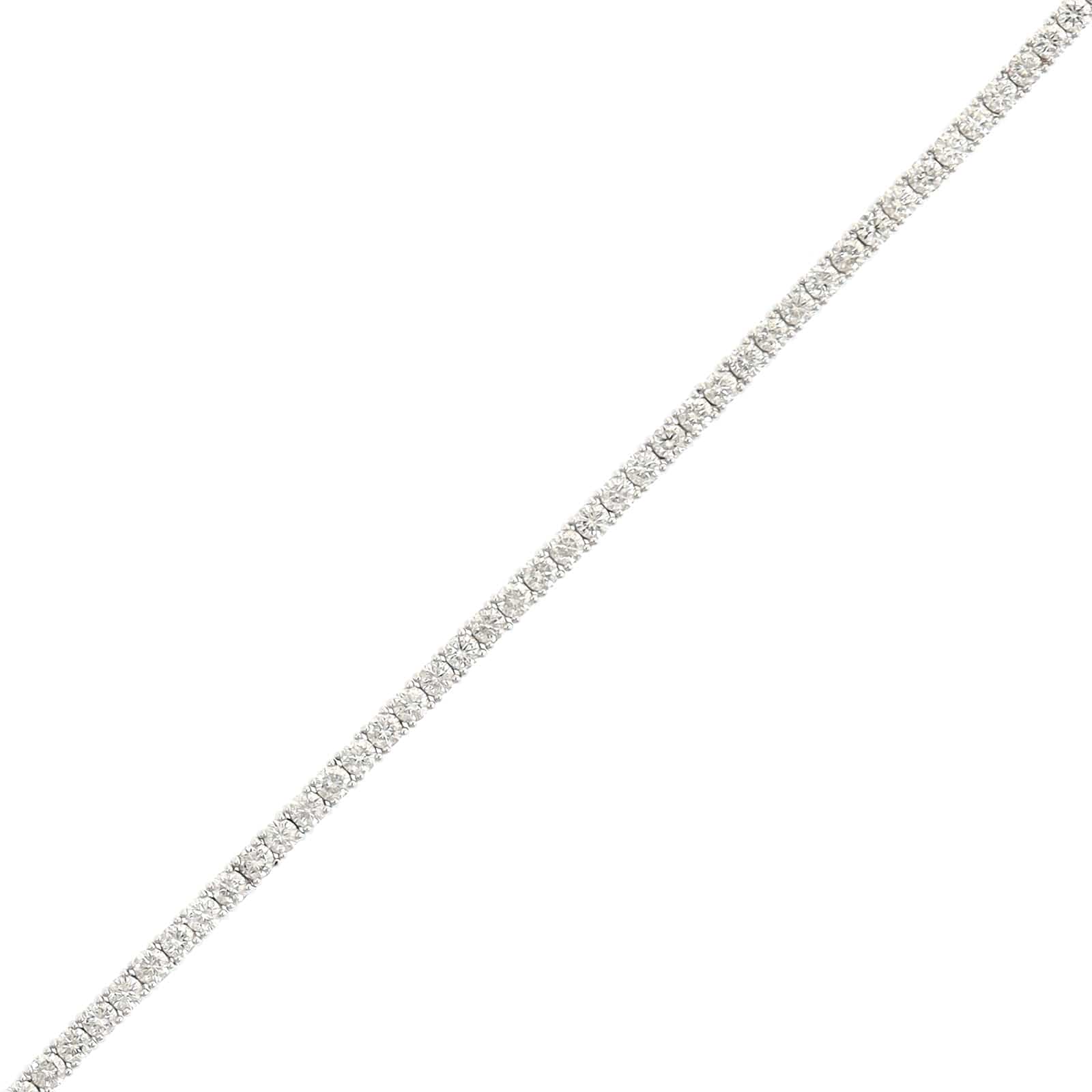 18K White Gold 4 Prong Diamond Tennis Bracelet