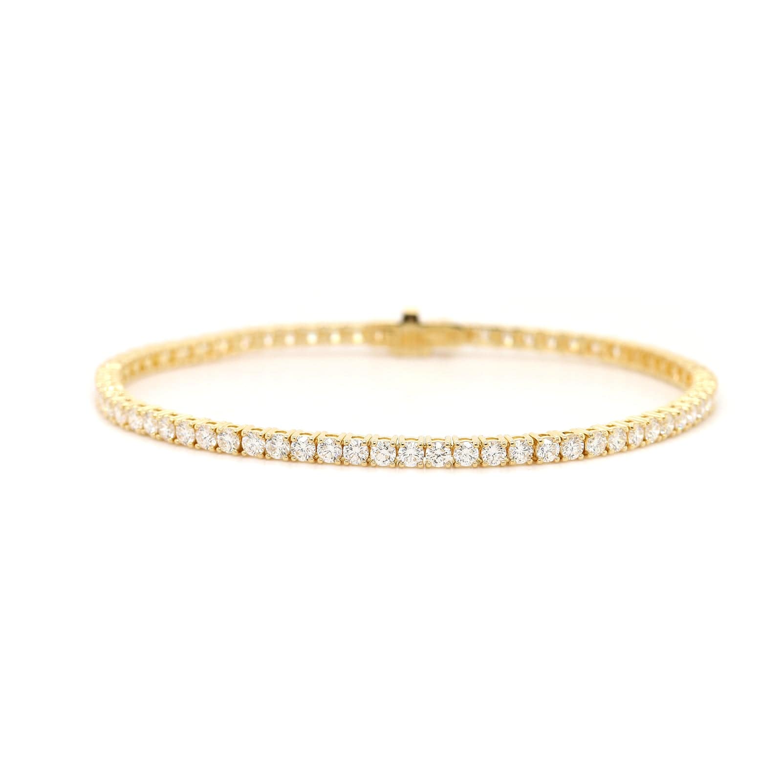 18K Yellow Gold 4 Prong Diamond Tennis Bracelet