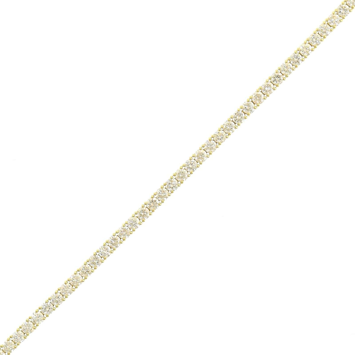 18K Yellow Gold 4 Prong Diamond Tennis Bracelet