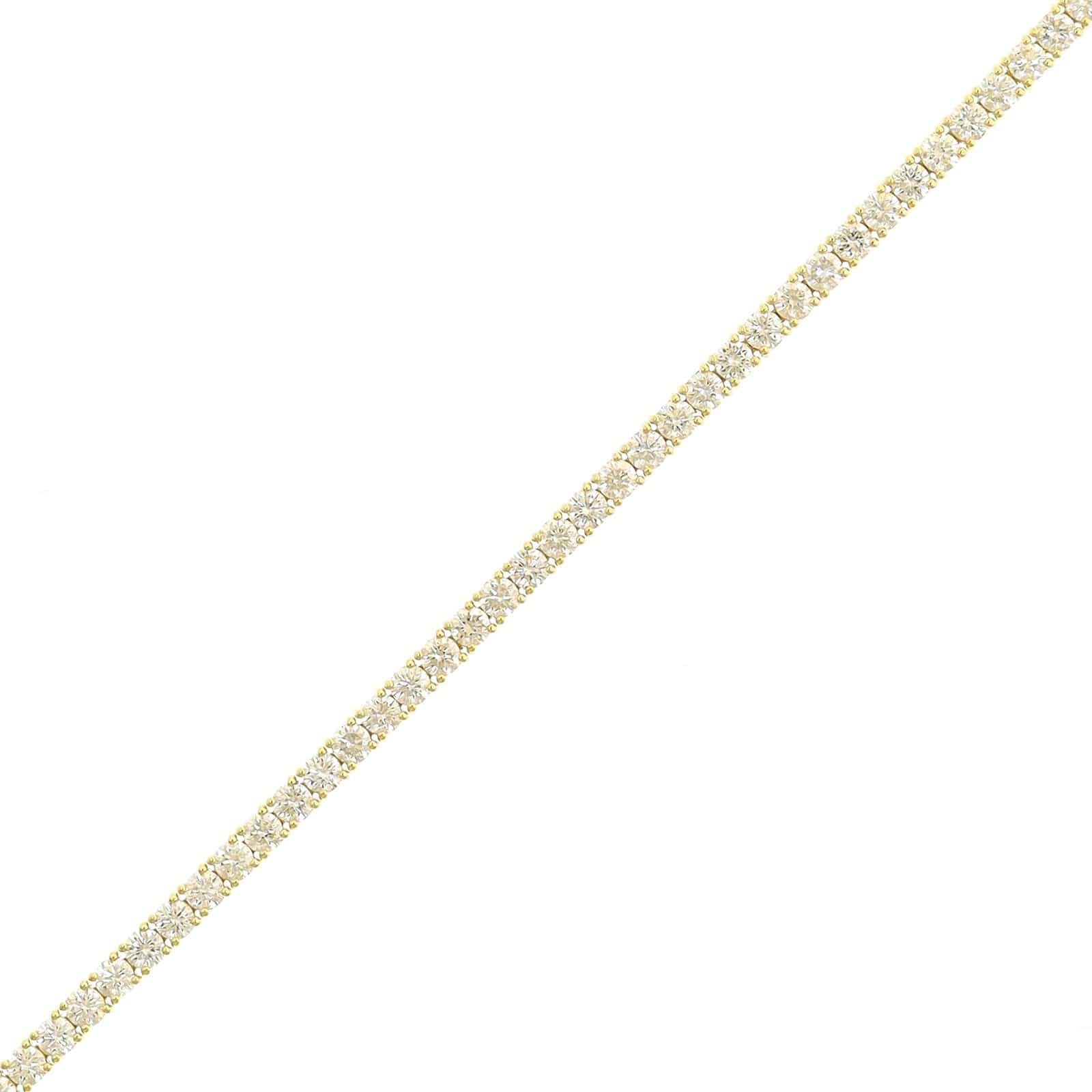 18K Yellow Gold 4 Prong Diamond Tennis Bracelet