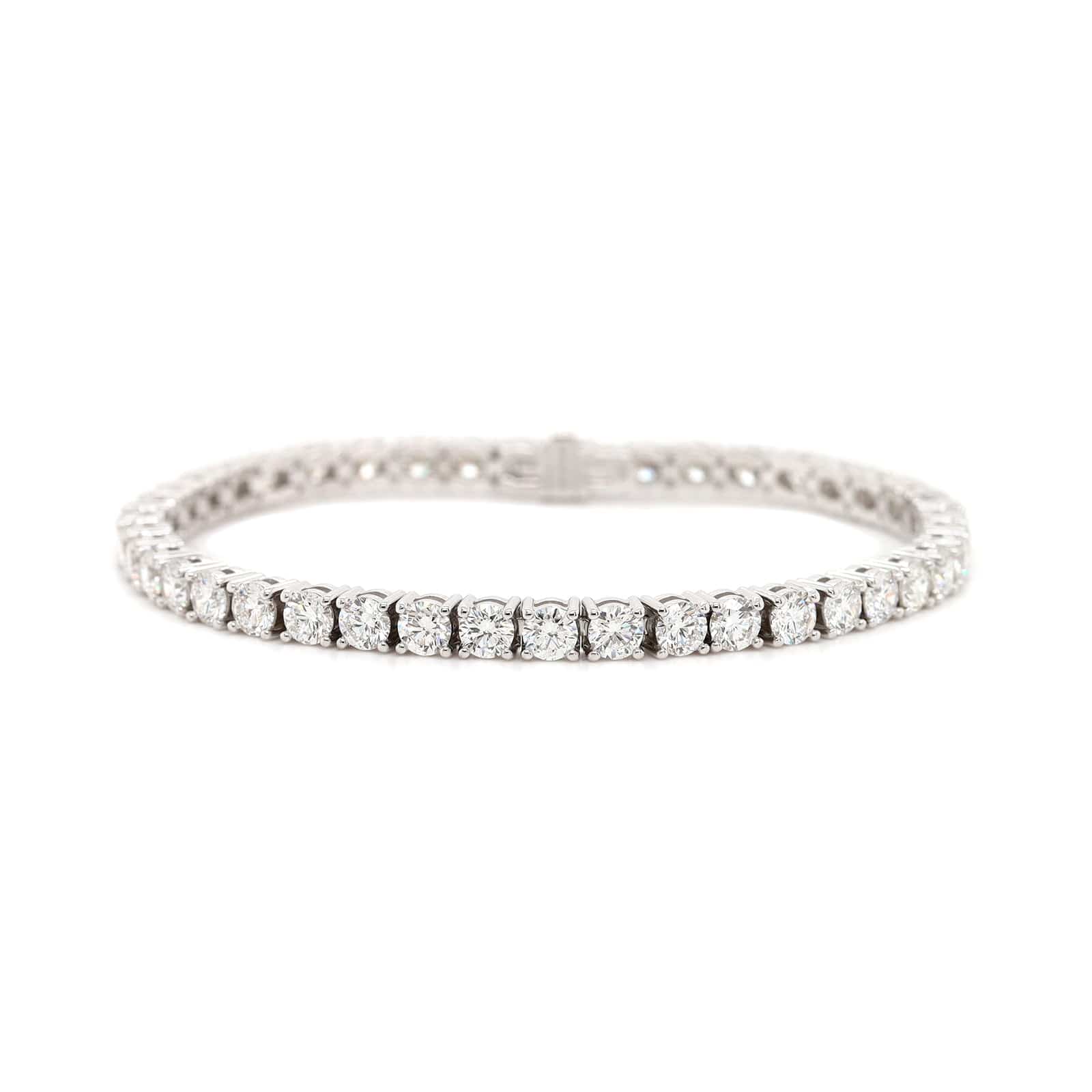 18K White Gold 4 Prong Diamond Tennis Bracelet