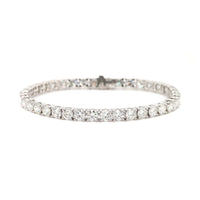 18K White Gold Round Diamond Tennis Bracelet