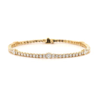 18K Yellow Gold Classic Round Diamond Tennis Bracelet