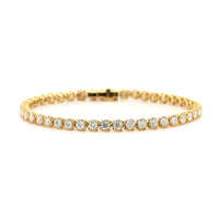 18K Yellow Gold Round Diamond Tennis Bracelet