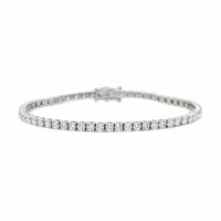 18K White Gold Round Diamond Tennis Bracelet