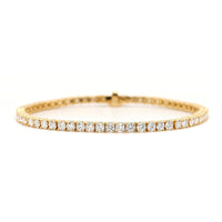 18K Yellow Gold Round 5CTW Diamond Tennis Bracelet