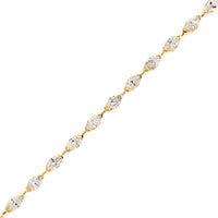 18K Yellow Gold Marquise Shaped Diamond Tennis Bracelet