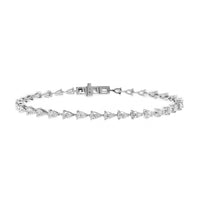 18K White Gold Pear Shaped Diamond Tennis Bracelet