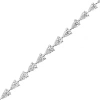18K White Gold Pear Shaped Diamond Tennis Bracelet