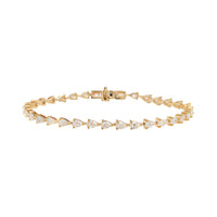 18K Yellow Gold Pear Shaped Diamond Tennis Bracelet