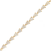 18K Yellow Gold Pear Shaped Diamond Tennis Bracelet