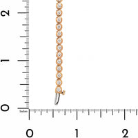 18K Rose Gold Frame Set Round Diamond Tennis Bracelet
