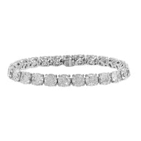 18K White Gold Round Diamond Tennis Bracelet