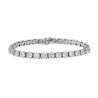 18K White Gold Round Diamond Tennis Bracelet