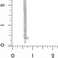 18K White Gold Semi Bezel Set Round Diamond Tennis Bracelet