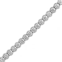 18K White Gold Semi Bezel Set Round Diamond Tennis Bracelet