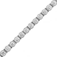 18K White Gold Bezel Set Round Diamond Tennis Bracelet