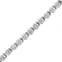 Platinum 3 Prong Round Diamond Tennis Bracelet