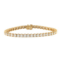 18K Yellow Gold Round Diamond Tennis Bracelet