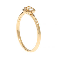 14K Yellow Gold White Topaz and Diamond Halo Ring