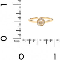 14K Yellow Gold White Topaz and Diamond Halo Ring